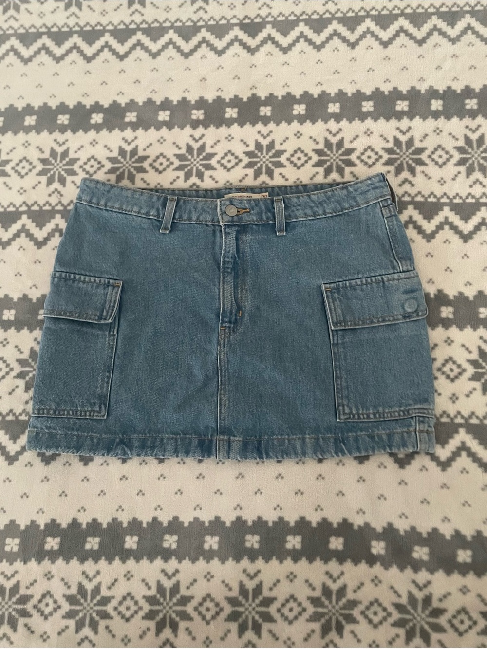 Levi's Blue Denim Cargo Mini Skirt